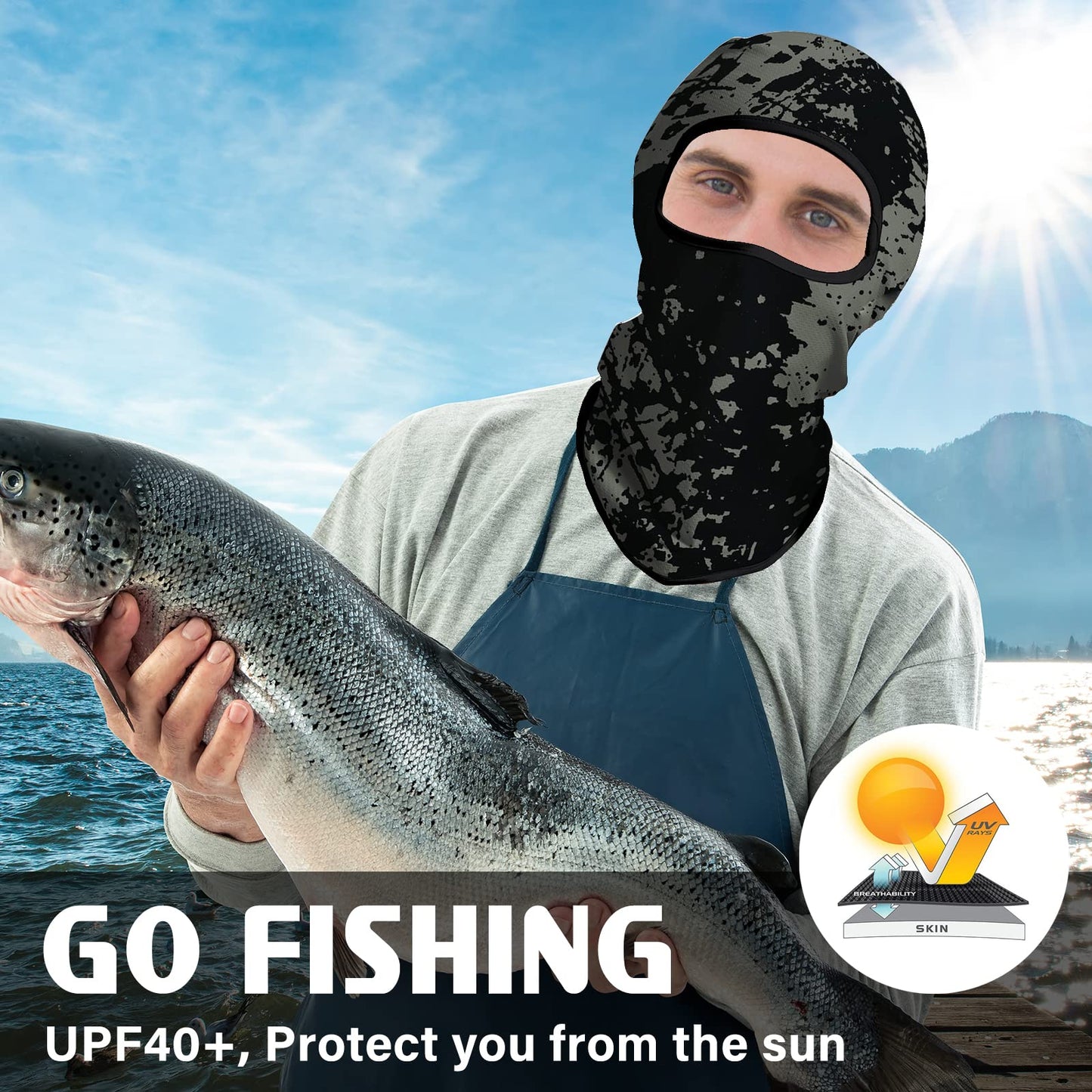 Obacle Balaclava Face Mask Men Women Lightweight for Ski Hunting Cycling Fishing