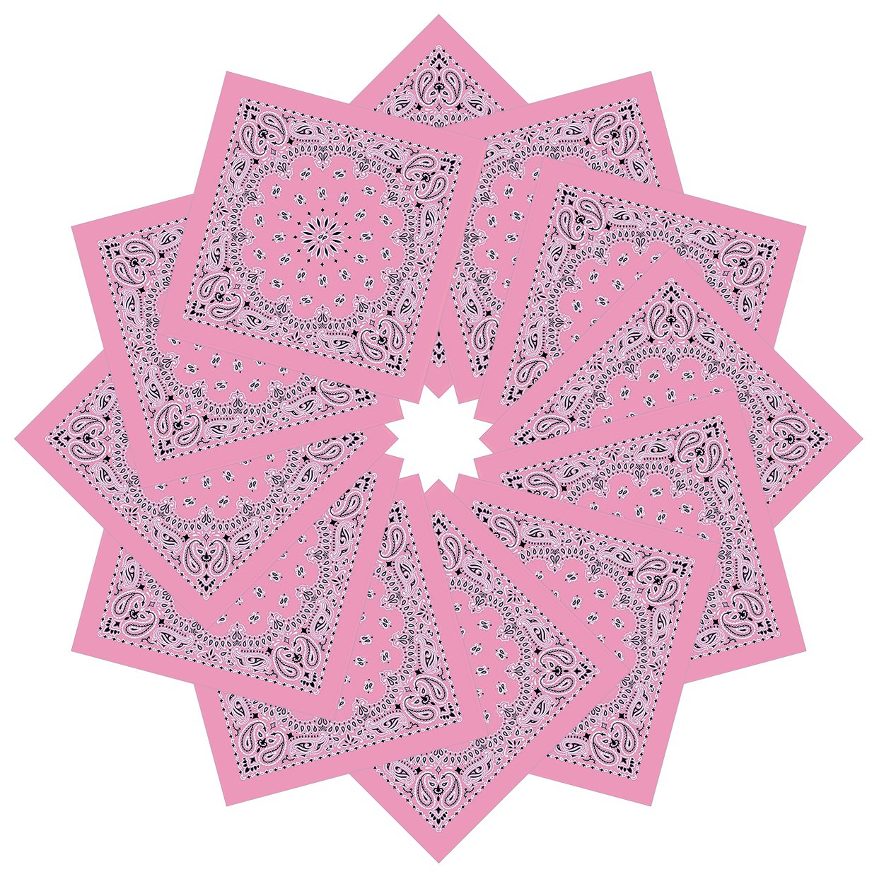 xsby 12 Piece Novelty Bandanas Paisley 100% Cotton Headwear