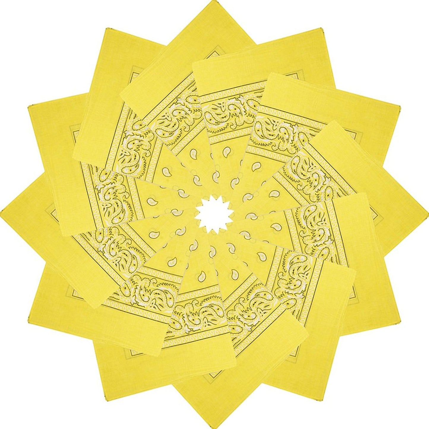 xsby 12 Piece Novelty Bandanas Paisley 100% Cotton Headwear