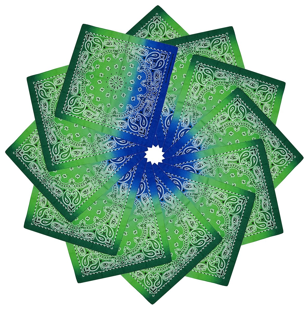 xsby 12 Piece Novelty Bandanas Paisley 100% Cotton Headwear