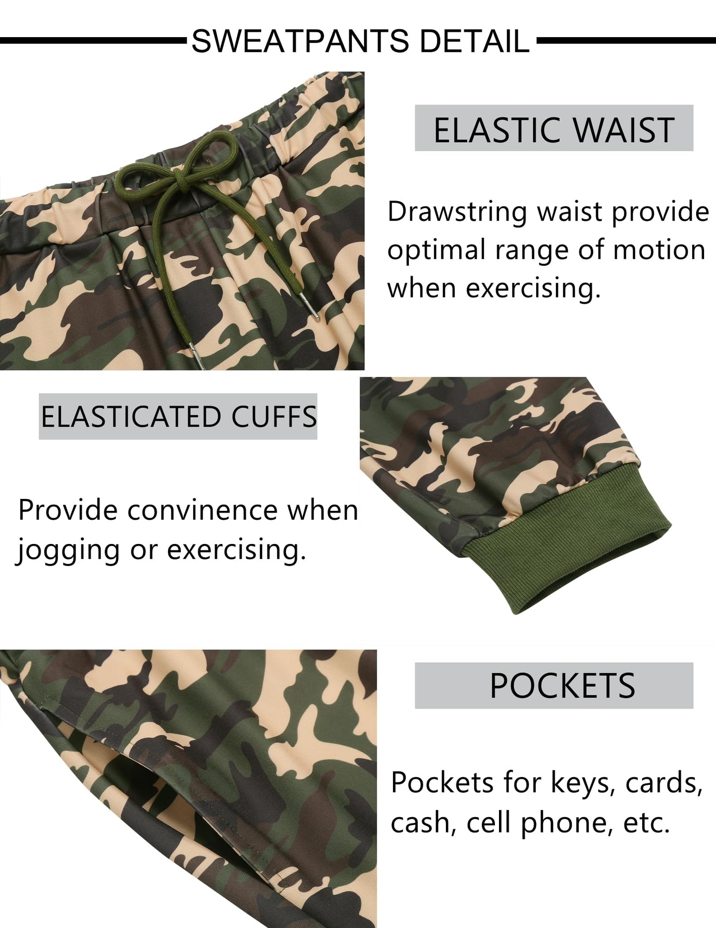 COOFANDY Sweatsuits for Men 2 Piece Tracksuit Casual Athletic Jogging Suit Hooded Set