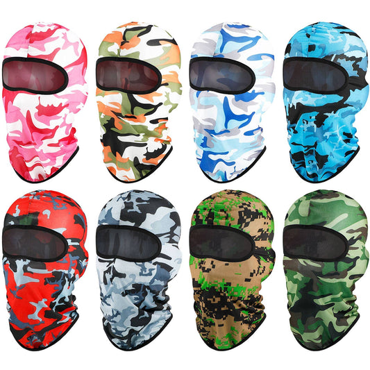 Geyoga 8 Pcs Balaclava Ski Mask Sun Protection Windproof Balaclava UV Protection Summer Full Face Covering for Outdoor Sports