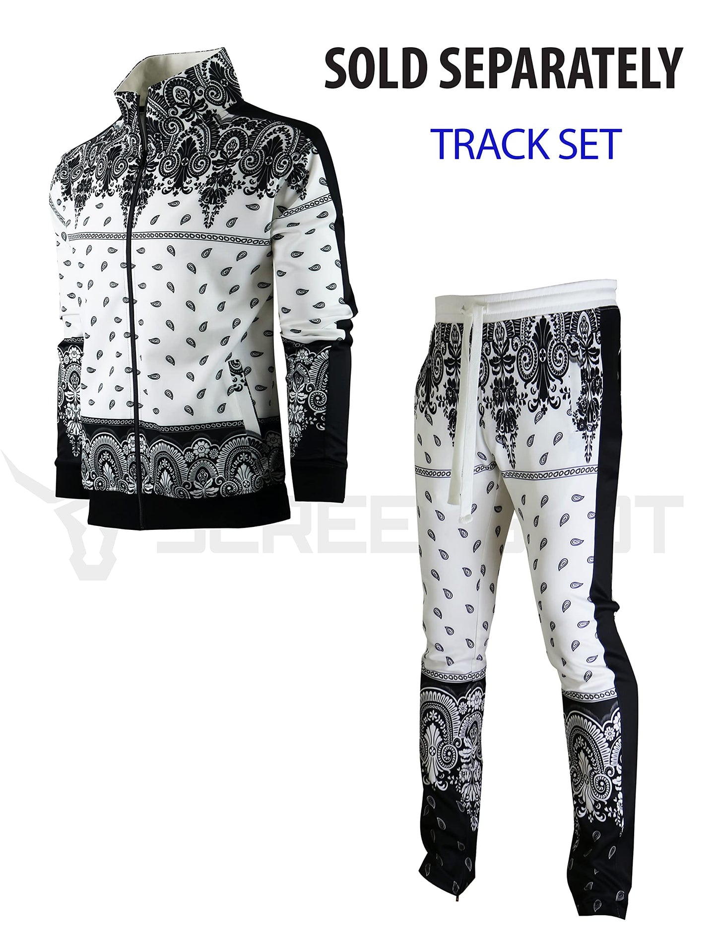 SCREENSHOT Mens Urban Hip Hop Premium Track Jacket - Slim Fit Side Taping Sportswear Urbanwear Streetwear Fashion Top