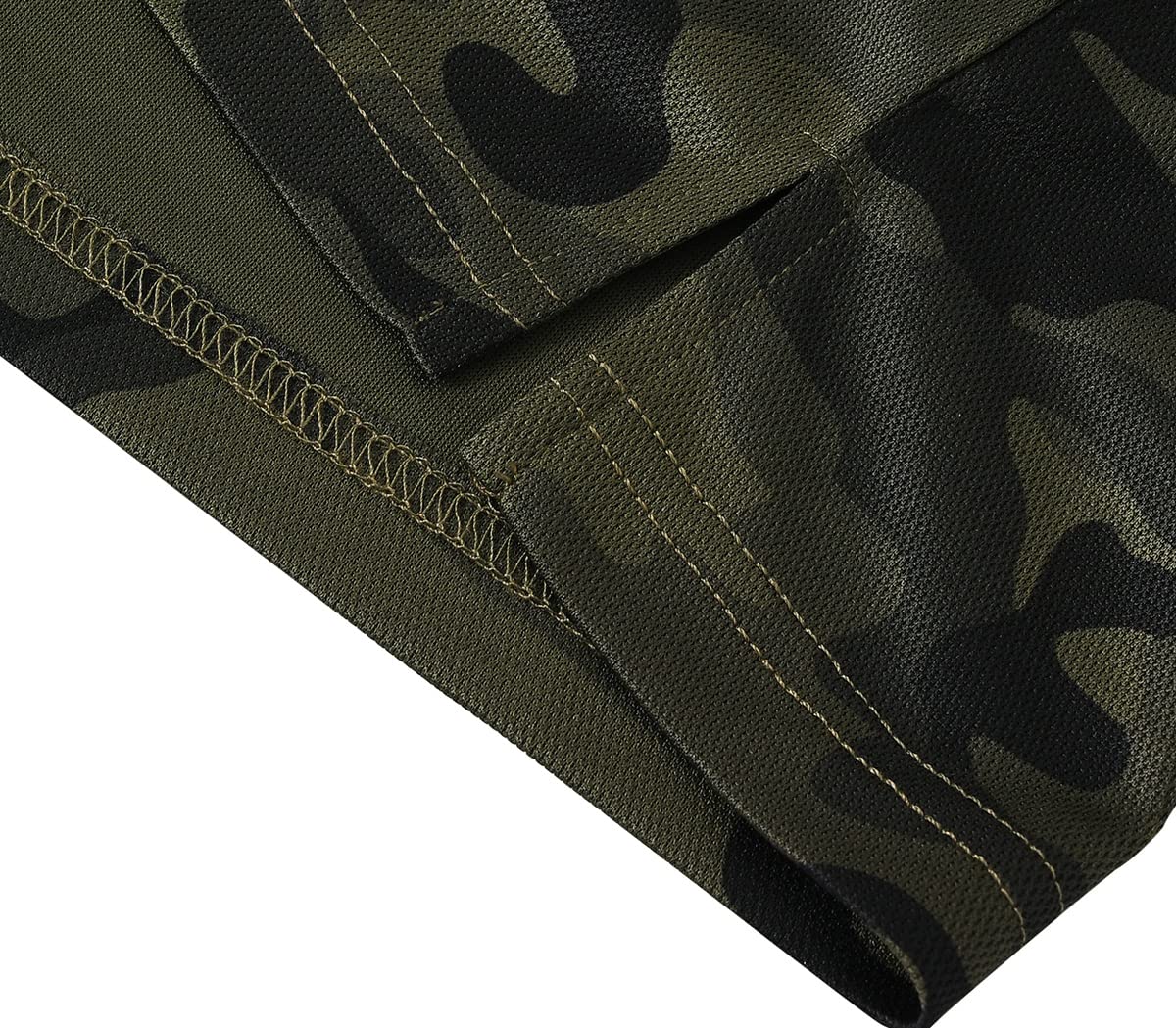 MoFiz Men's Camo Polo Golf Shirt Hiking Dry Fit Short Sleeve T-Shirts Pique Collared Polo Jersey