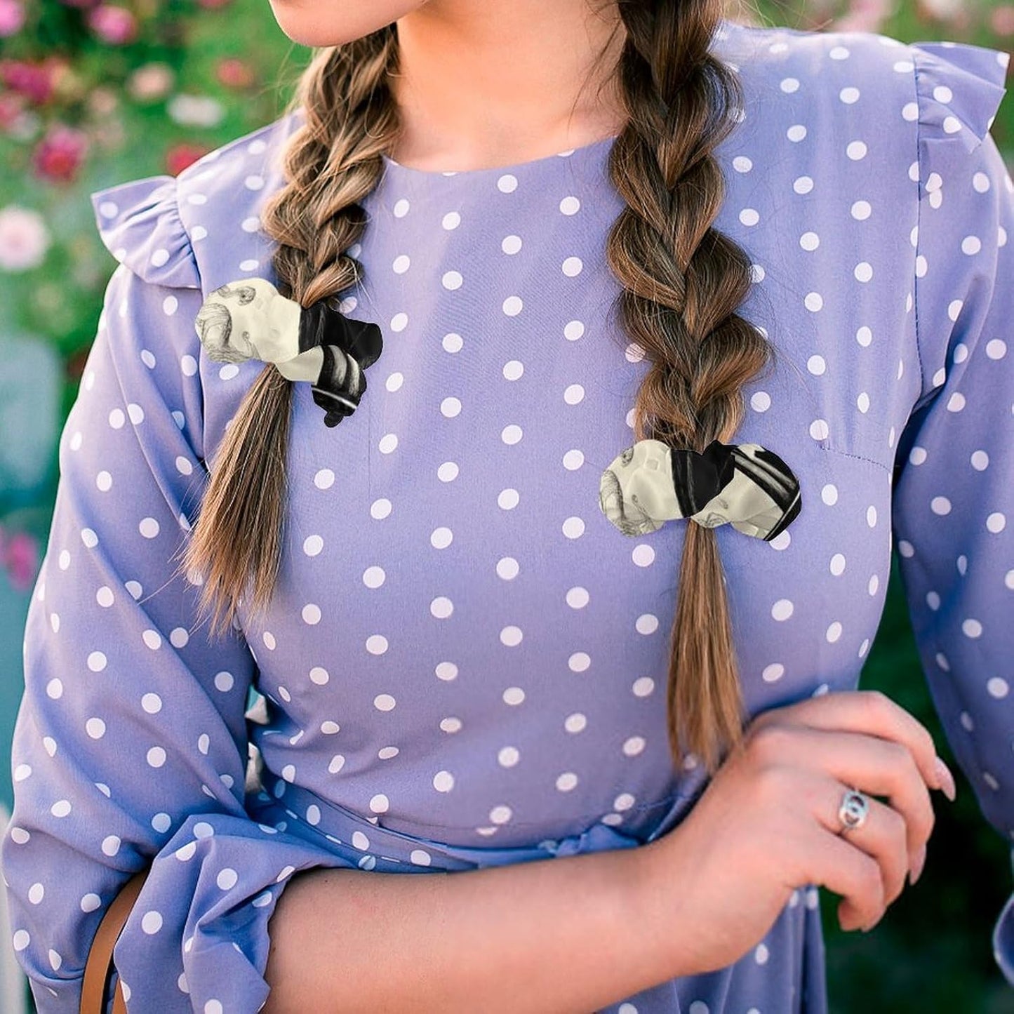 Supdreamc Fashion Hair Scrunchies Spiral Hair Ties for Women Braids, Cool Camo Military Camouflage Adjustable Ponytail Bands Dreadlock Accessories