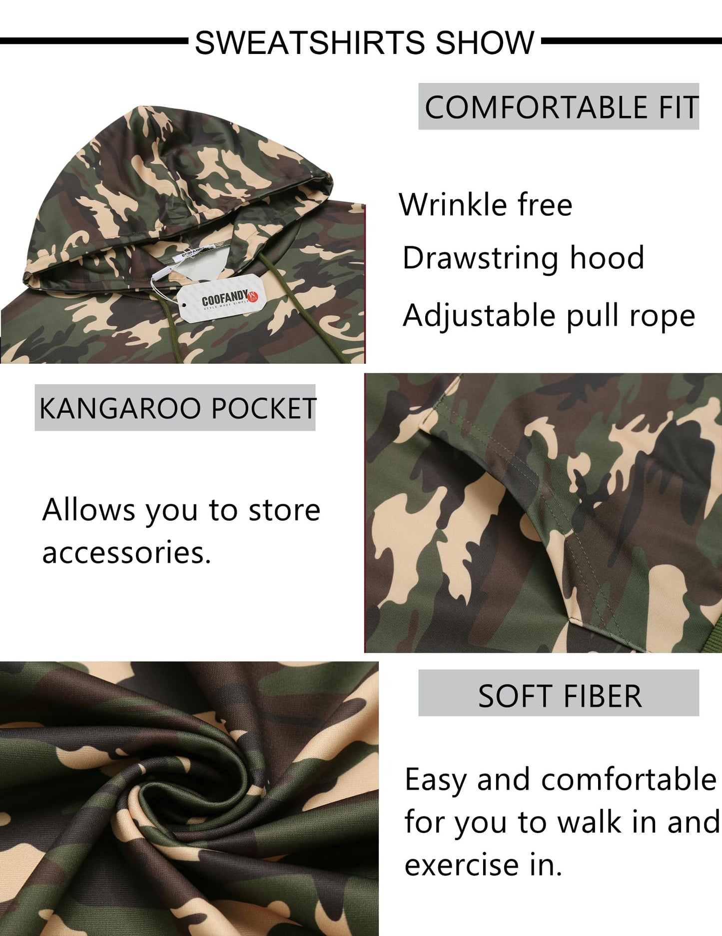 COOFANDY Sweatsuits for Men 2 Piece Tracksuit Casual Athletic Jogging Suit Hooded Set