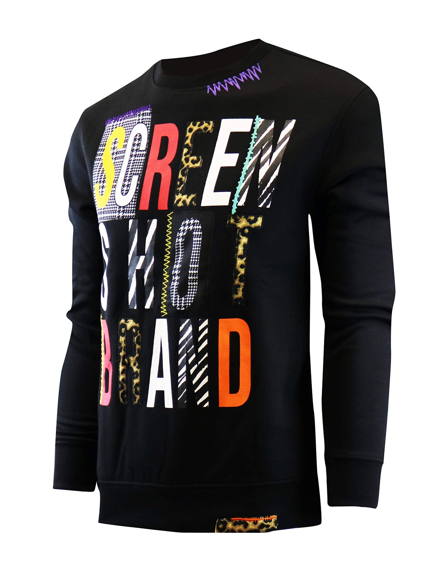 Screenshotbrand Mens Urban Hip Hop Premium Fleece - Pullover Active Urbanwear Street Fashion Crew Neck Sweatshirt