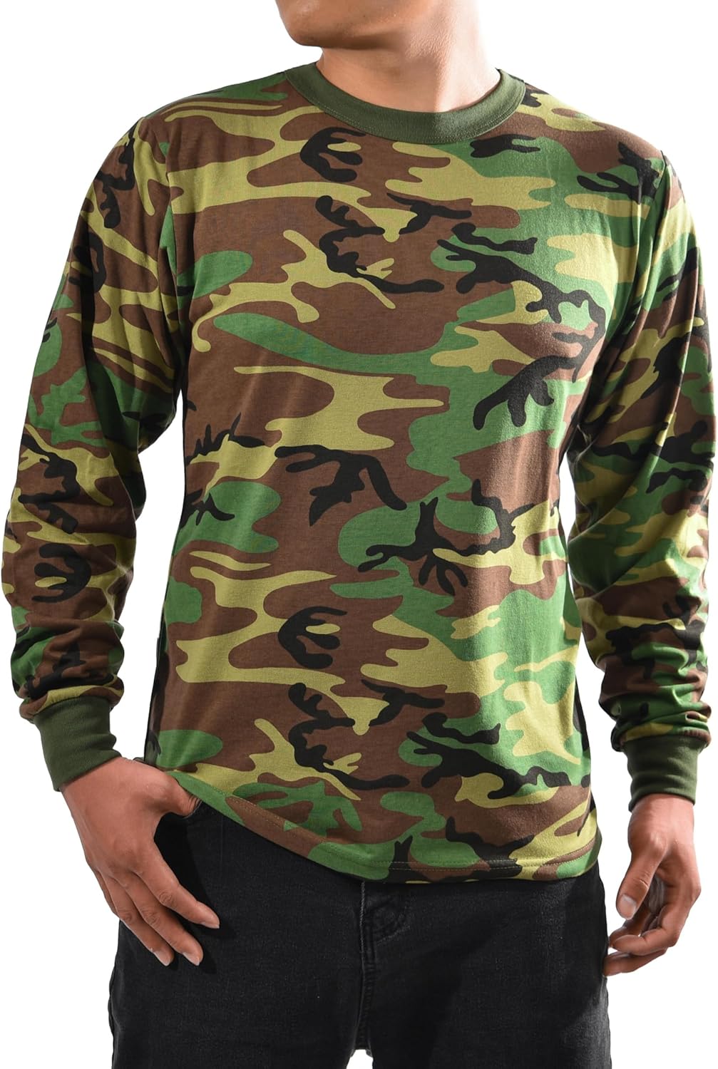 BACKBONE Mens Army Military Gym Training Outdoor Hunt Camp Camouflage Long Sleeve Tee T-Shirt
