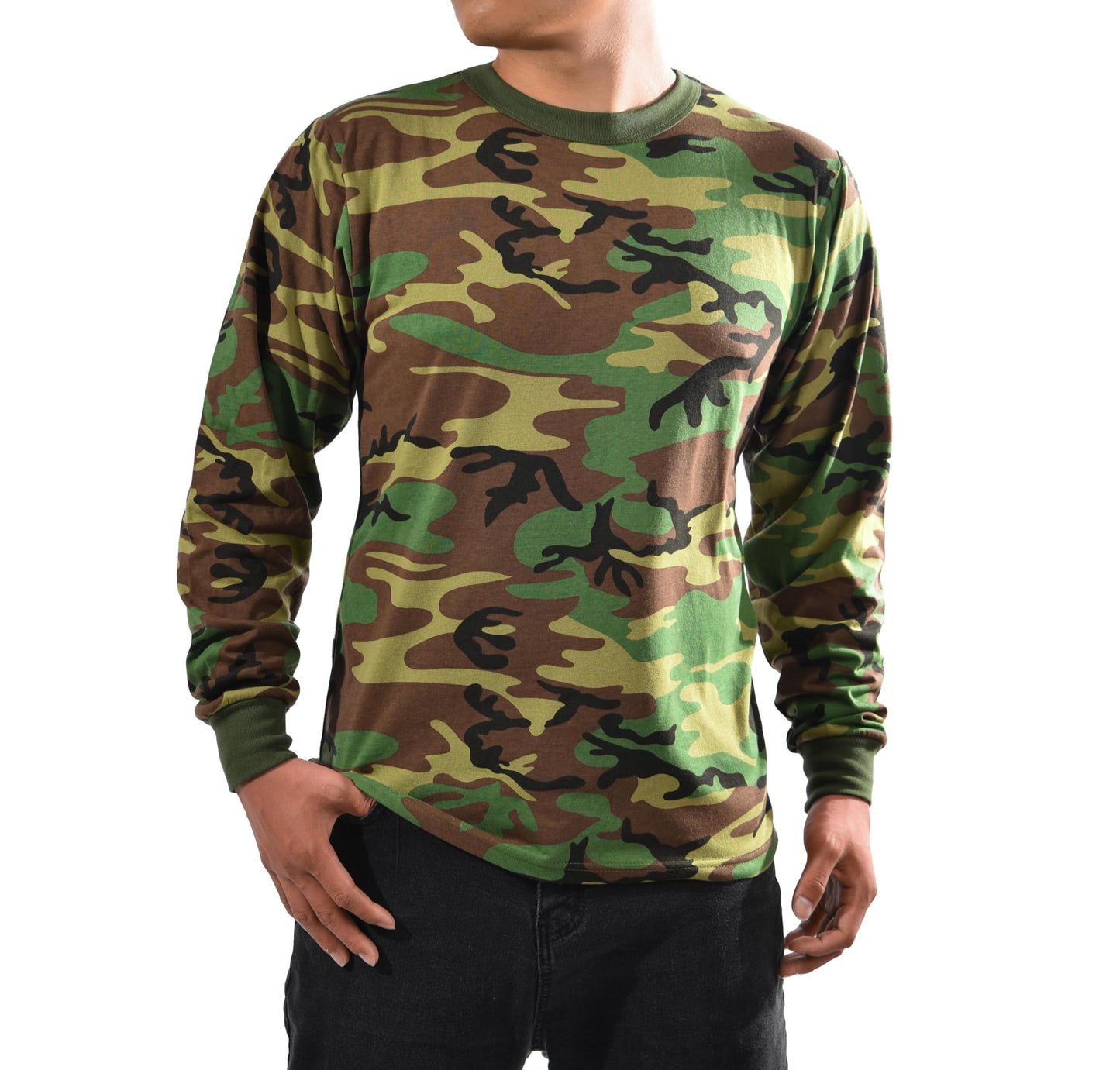BACKBONE Mens Army Military Gym Training Outdoor Hunt Camp Camouflage Long Sleeve Tee T-Shirt