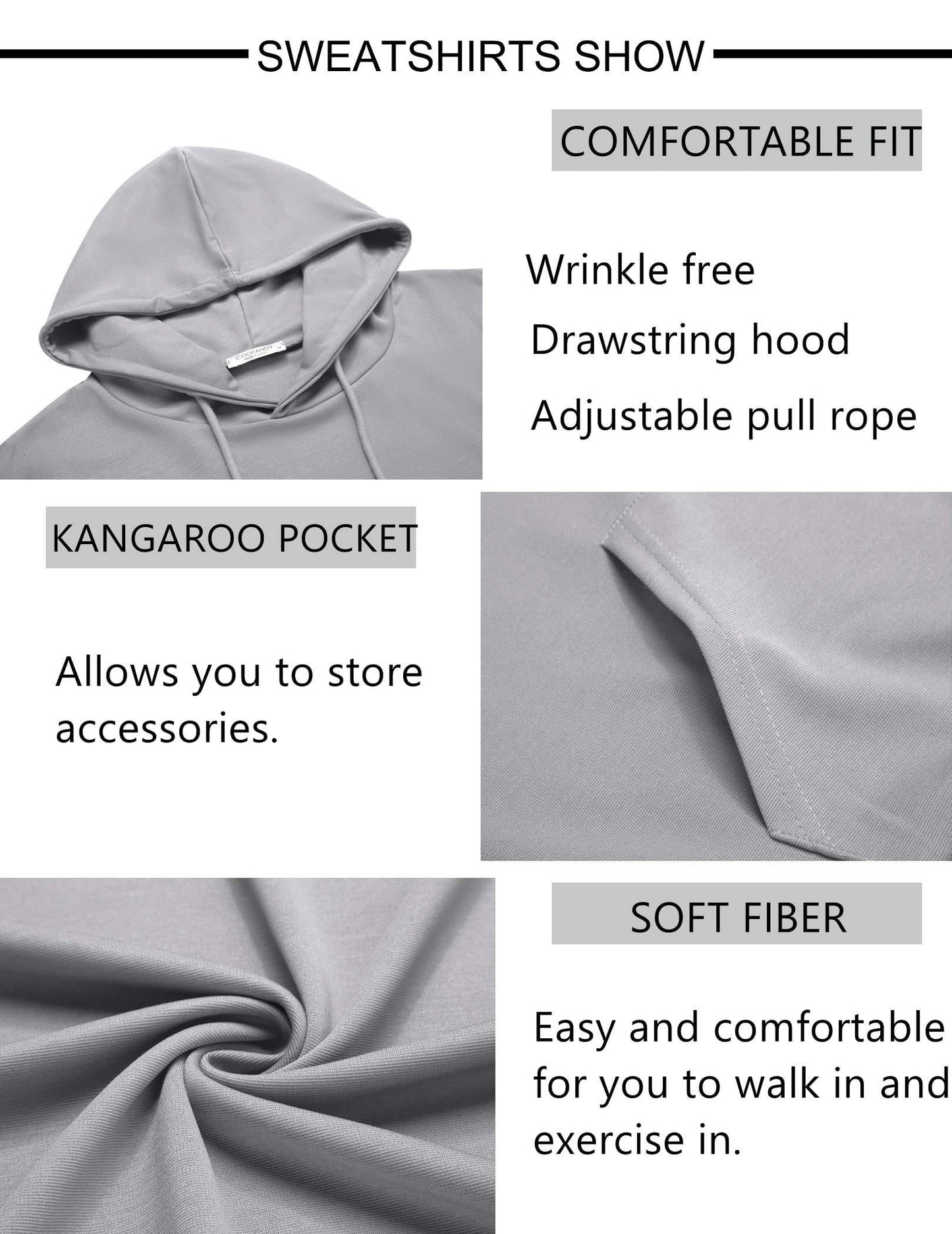 COOFANDY Sweatsuits for Men 2 Piece Tracksuit Casual Athletic Jogging Suit Hooded Set