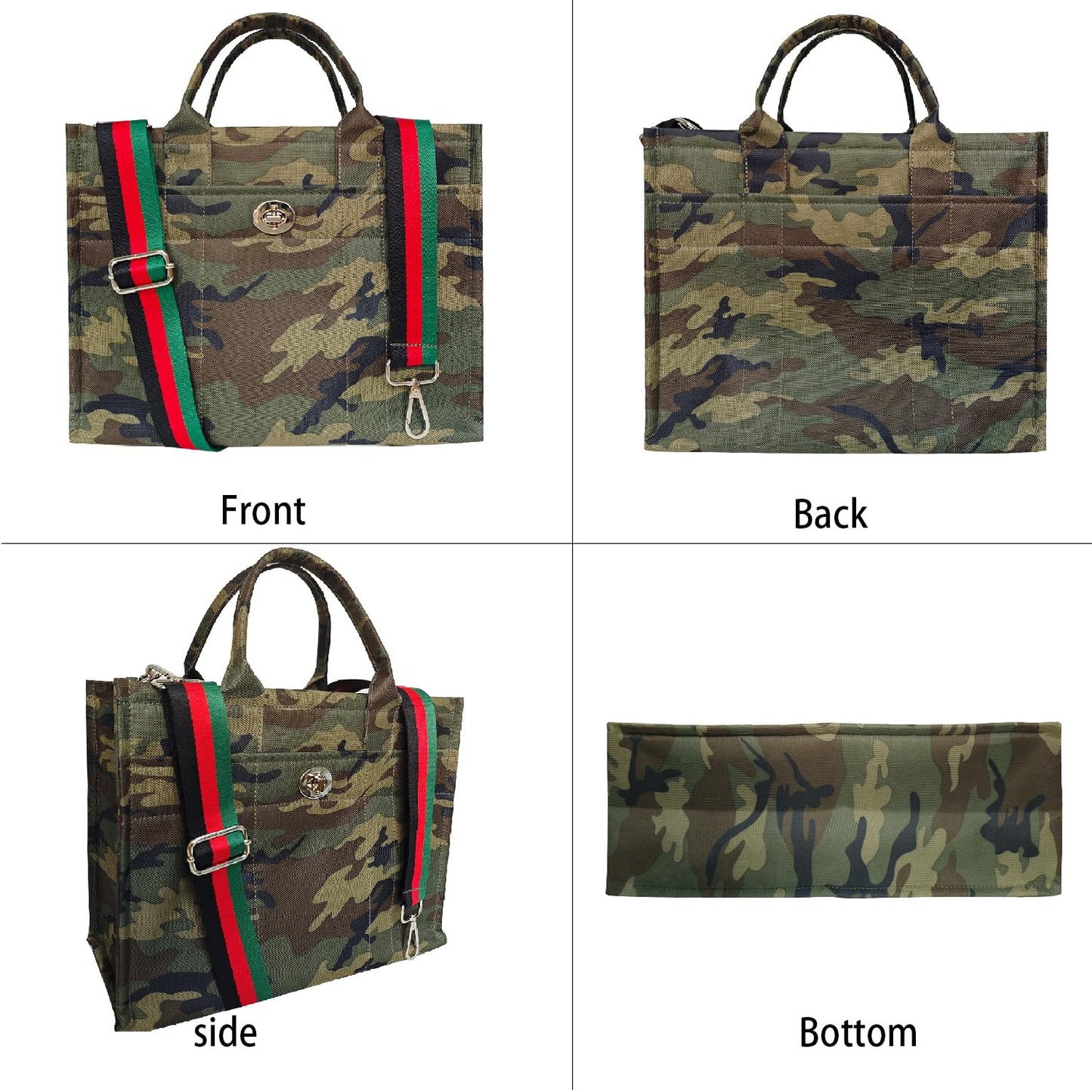 Dyalsa Tote Bags for Women, Canvas Handbag Tote Purse Crossbody Bags with Zip Medium Shoulder Bags for Work and Travel