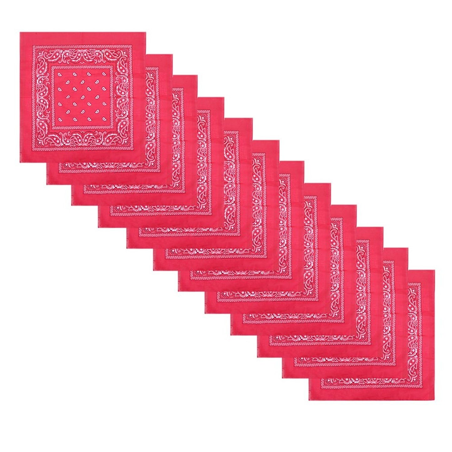 xsby 12 Piece Novelty Bandanas Paisley 100% Cotton Headwear