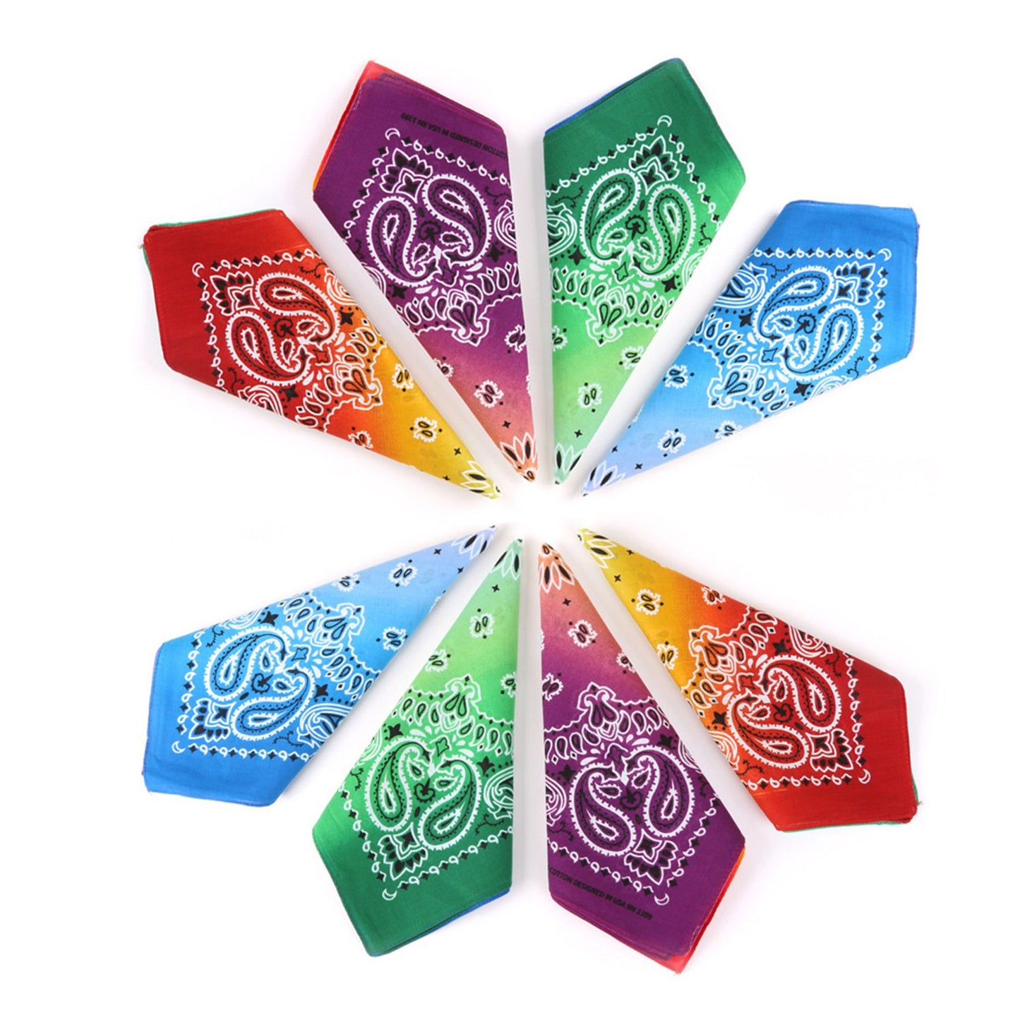 xsby 12 Piece Novelty Bandanas Paisley 100% Cotton Headwear