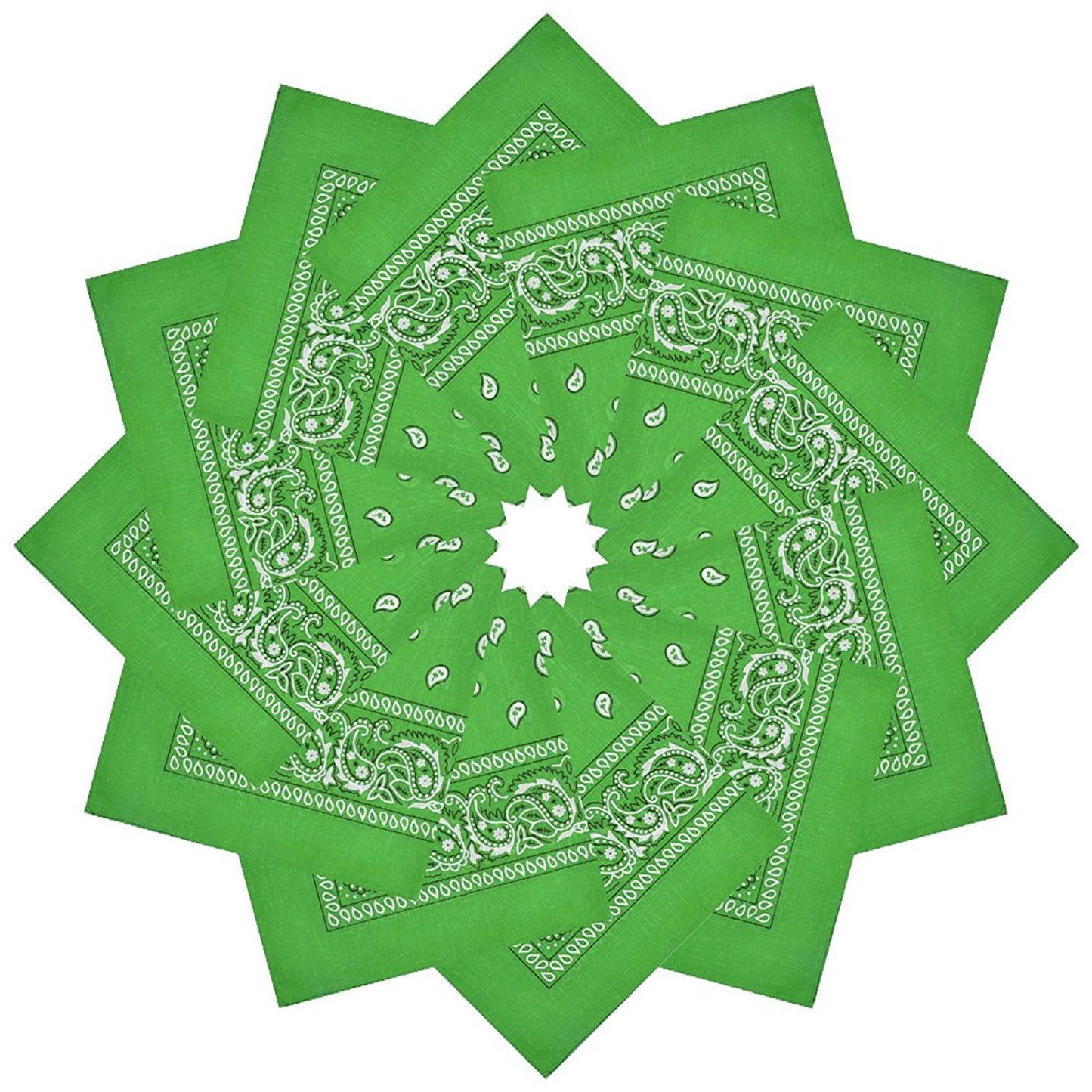 xsby 12 Piece Novelty Bandanas Paisley 100% Cotton Headwear