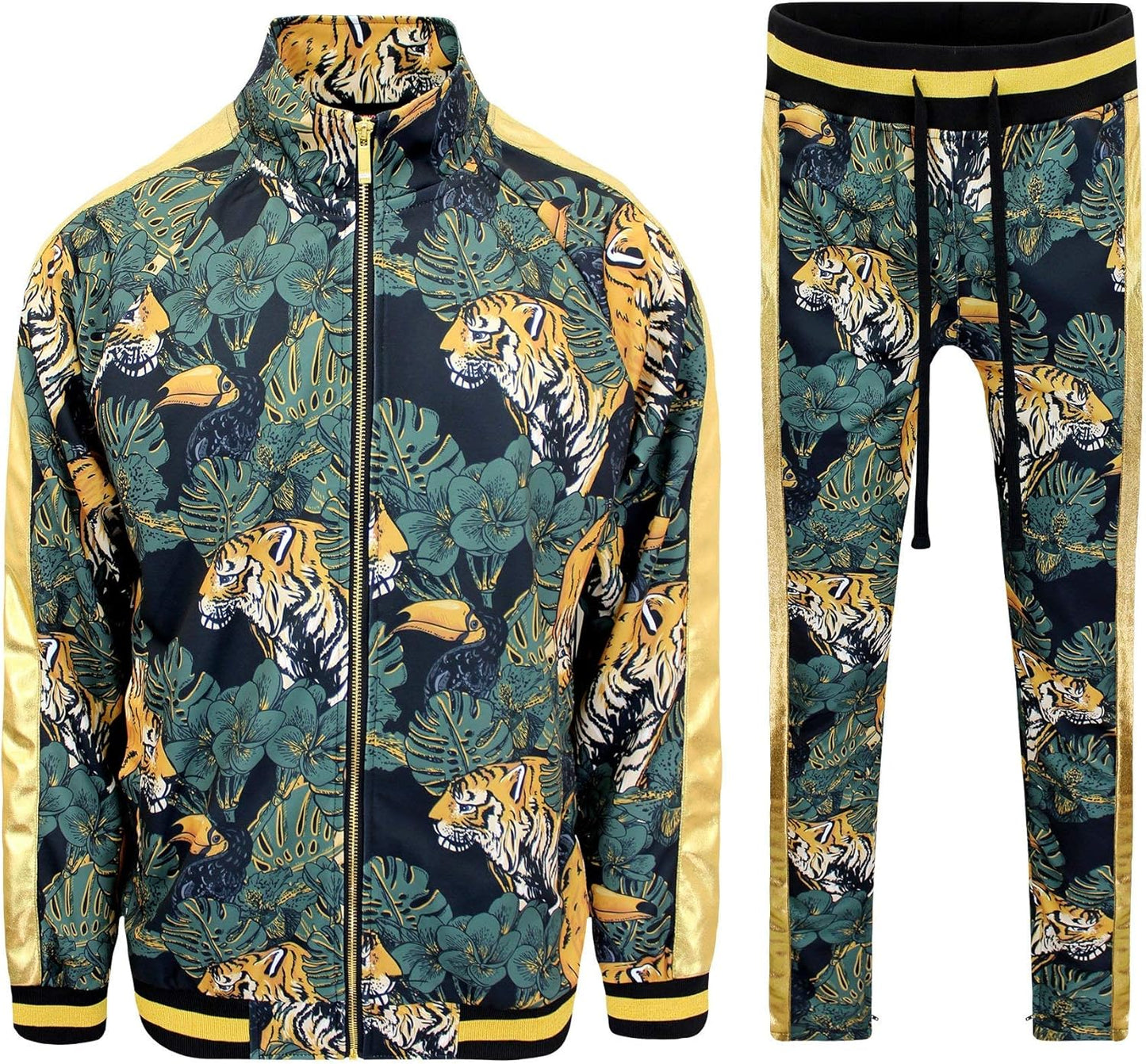 G-Style USA Men's Tiger Pattern Tracksuit Sets