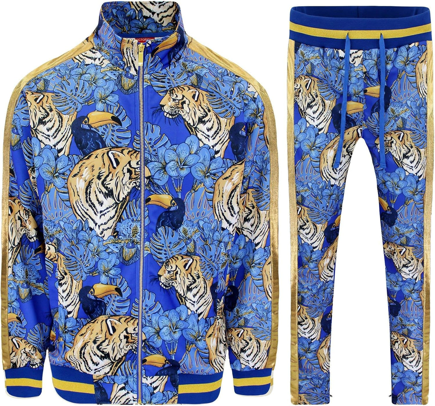 G-Style USA Men's Tiger Pattern Tracksuit Sets
