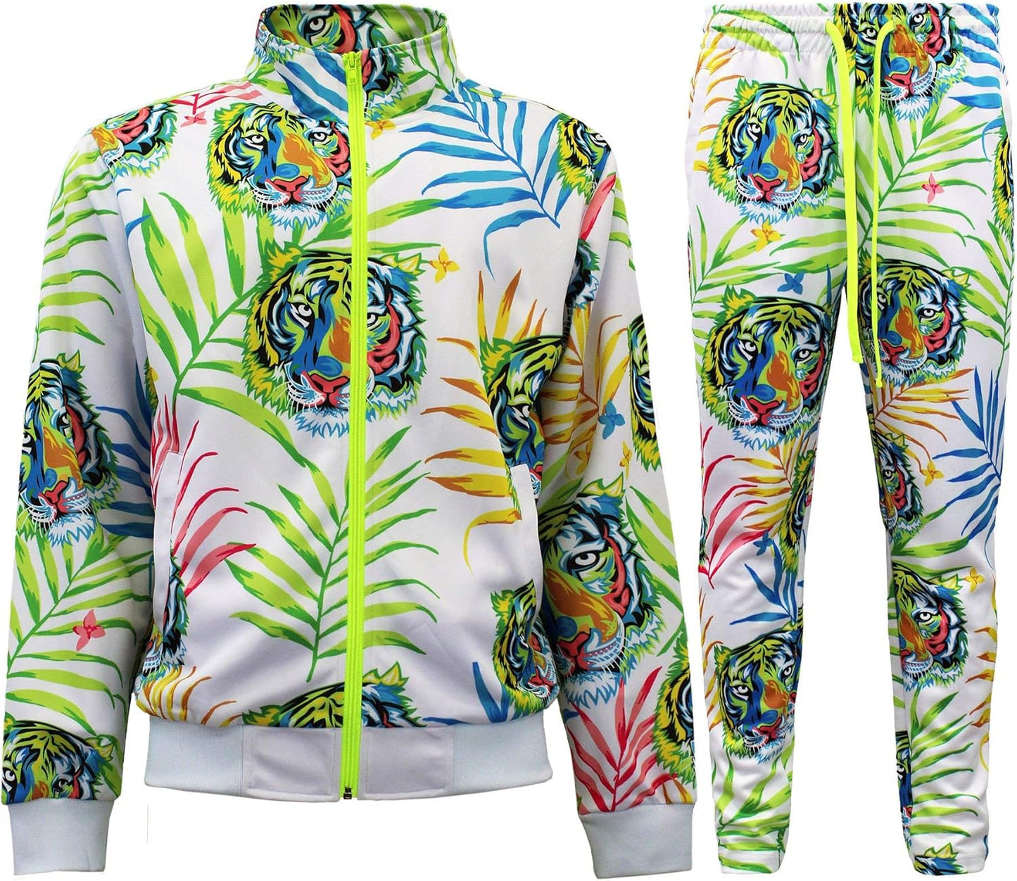 G-Style USA Men's Tiger Pattern Tracksuit Sets