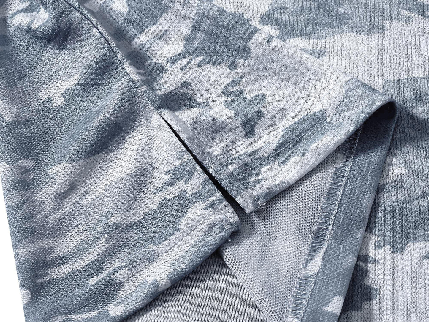 MoFiz Men's Camo Polo Golf Shirt Hiking Dry Fit Short Sleeve T-Shirts Pique Collared Polo Jersey