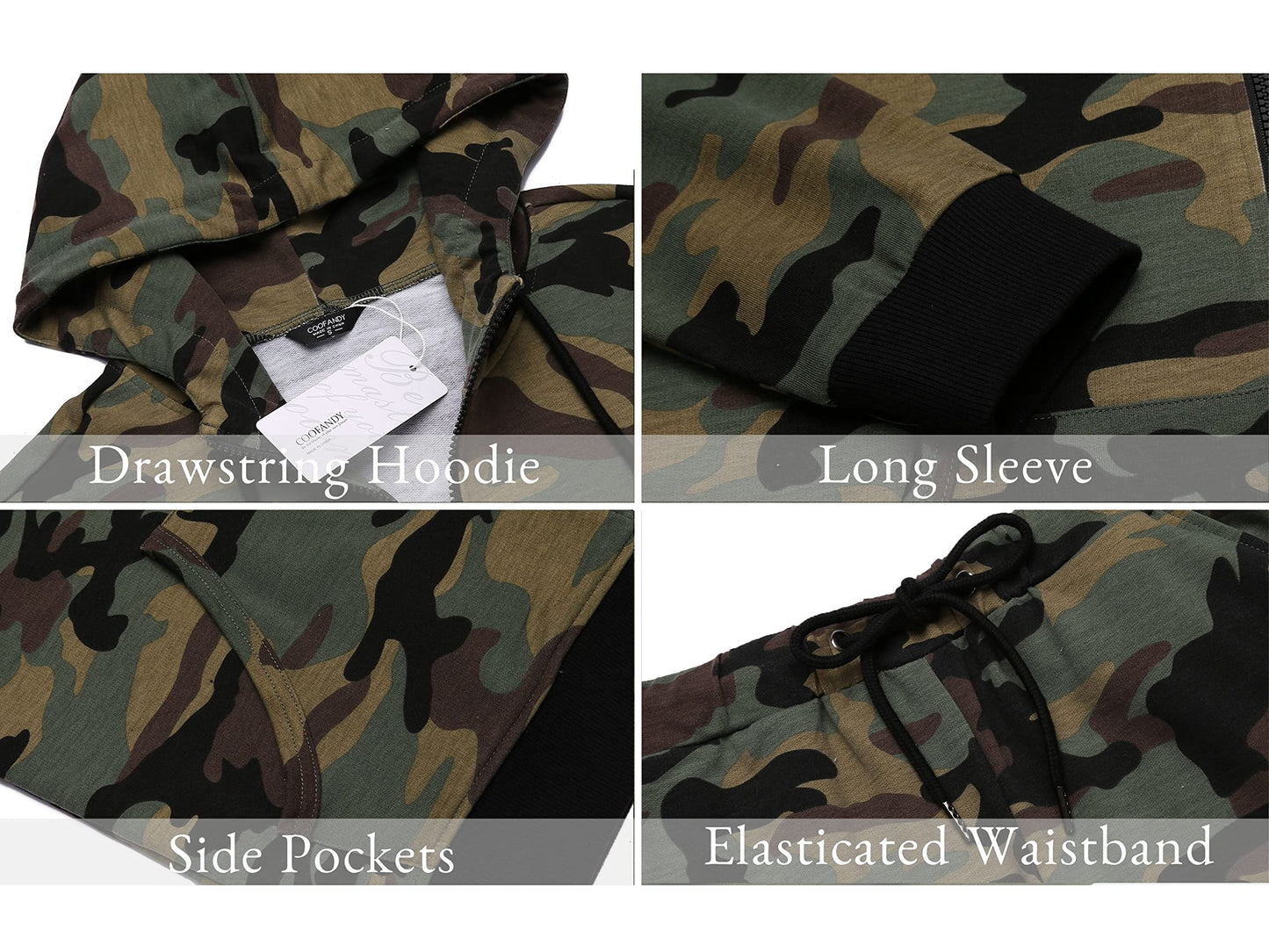 COOFANDY Sweatsuits for Men 2 Piece tracksuit Sets Full Zip Hoodie Sweatpants for Men Casual Sports Jogging Suits S-4XL