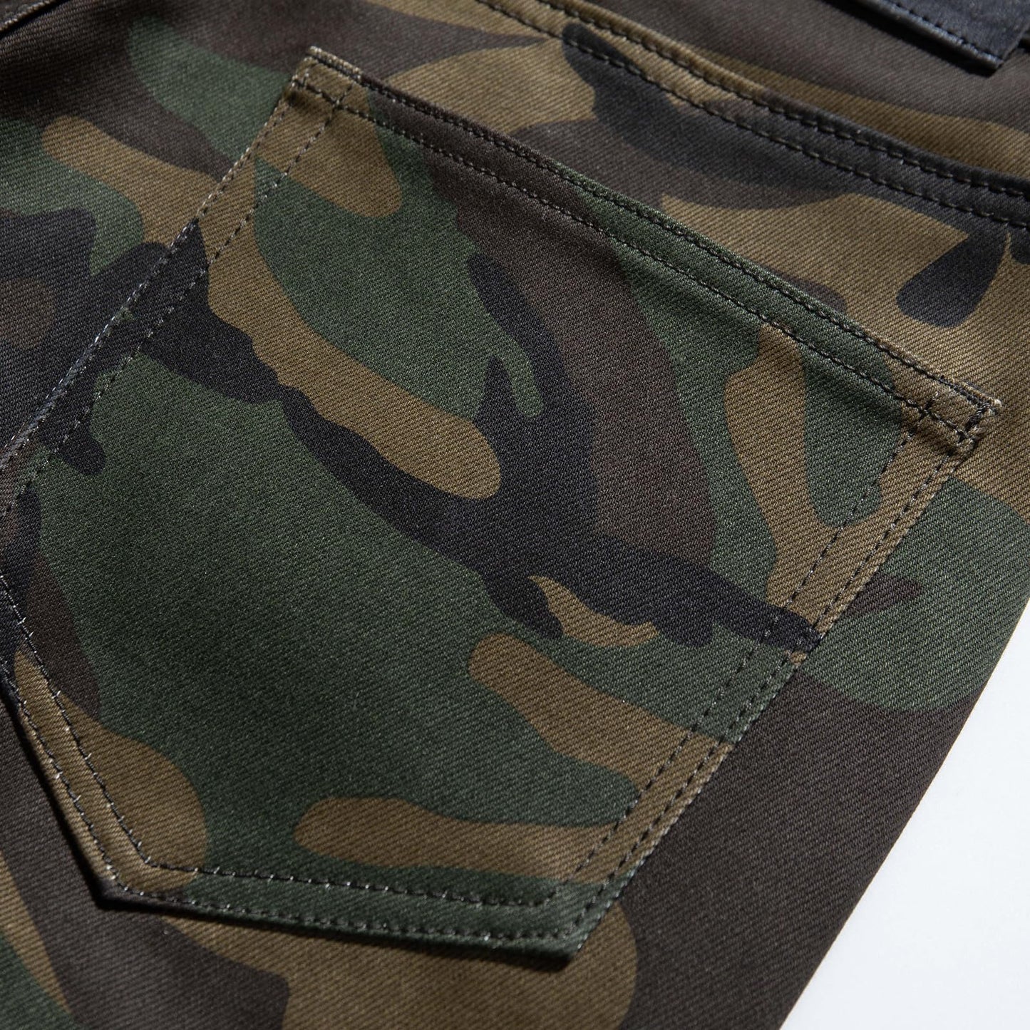 Men's Casual Military Cargo Pants Jeans Camo Trousers Ripped Holes Denim Biker