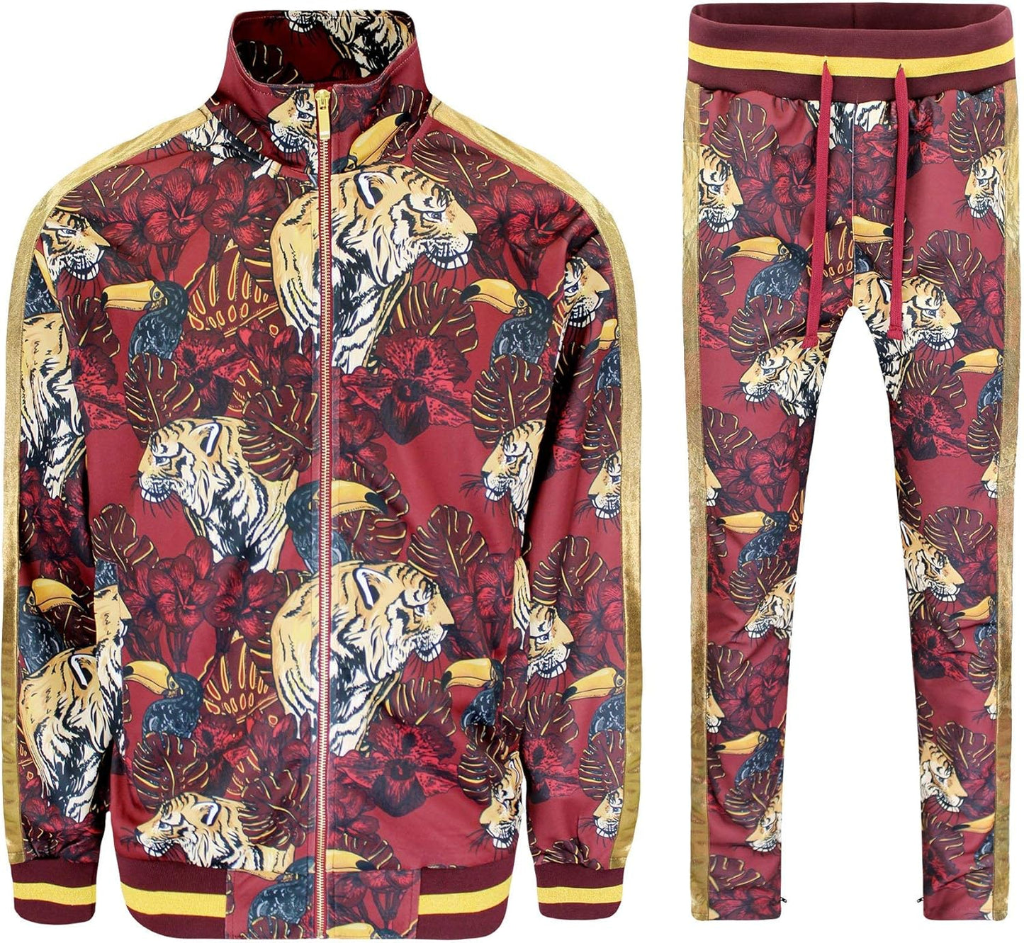 G-Style USA Men's Tiger Pattern Tracksuit Sets