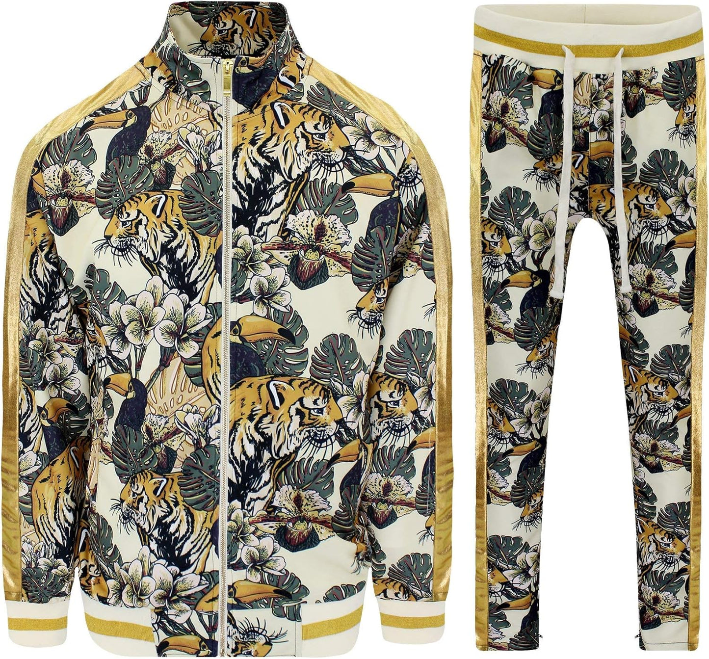 G-Style USA Men's Tiger Pattern Tracksuit Sets