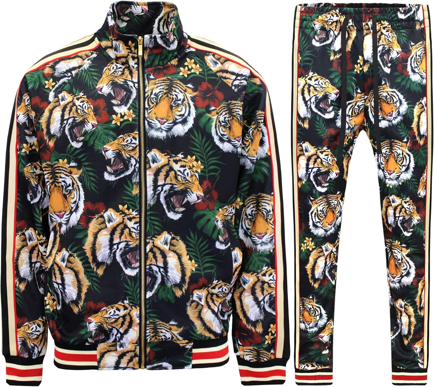 G-Style USA Men's Tiger Pattern Tracksuit Sets